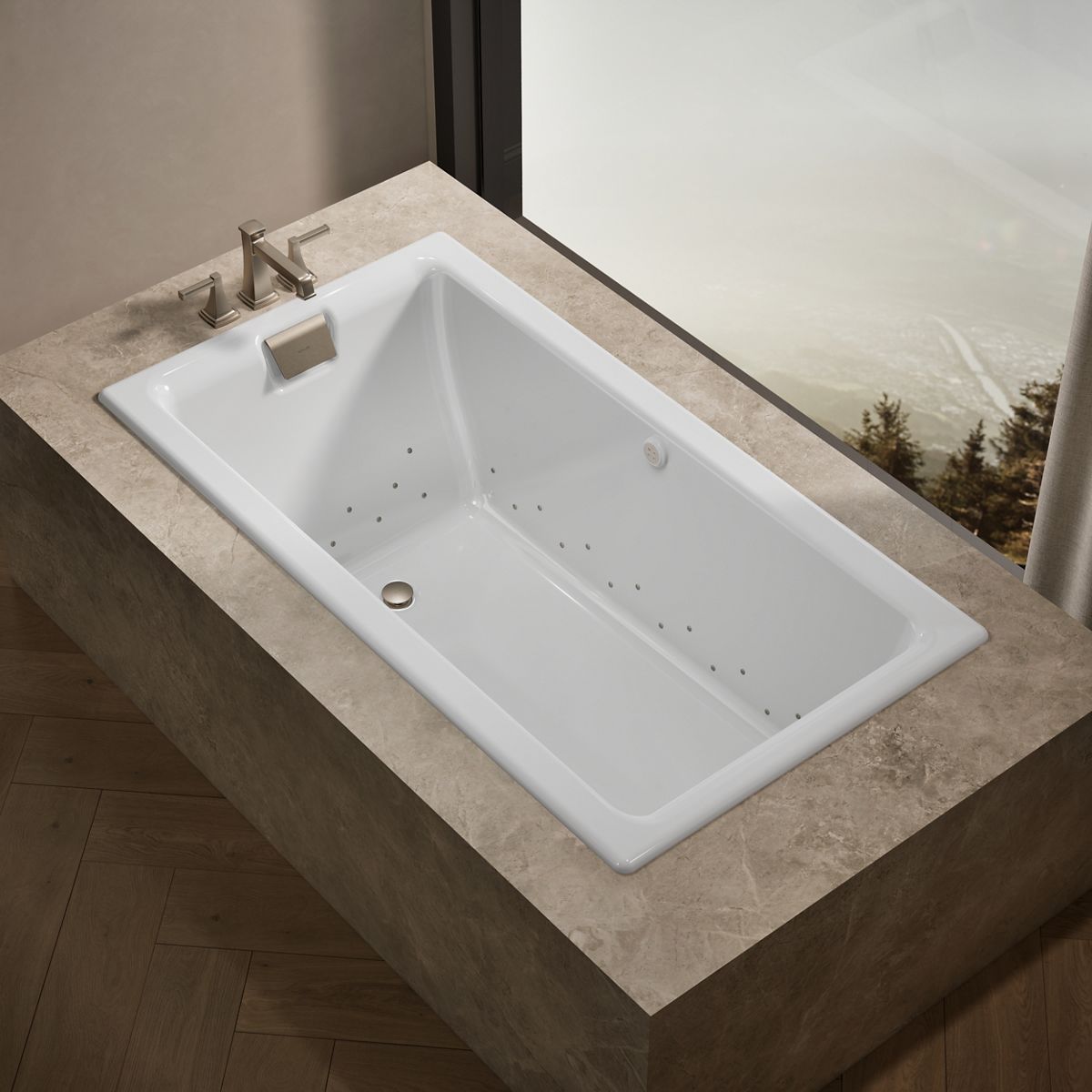Tea-for-Two® 66" x 36" drop-in Heated BubbleMassage™ air bath