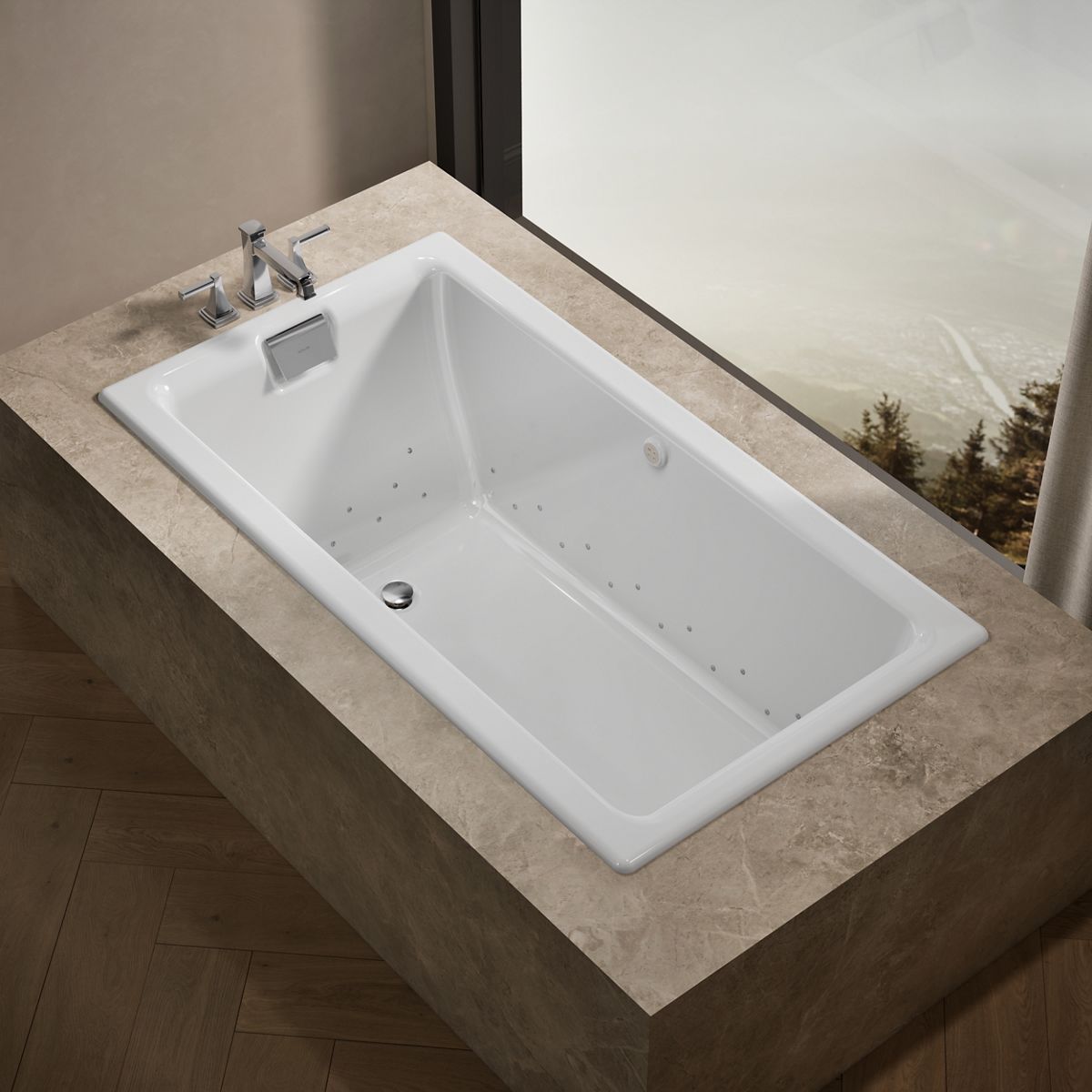 Tea-for-Two® 66" x 36" drop-in Heated BubbleMassage™ air bath