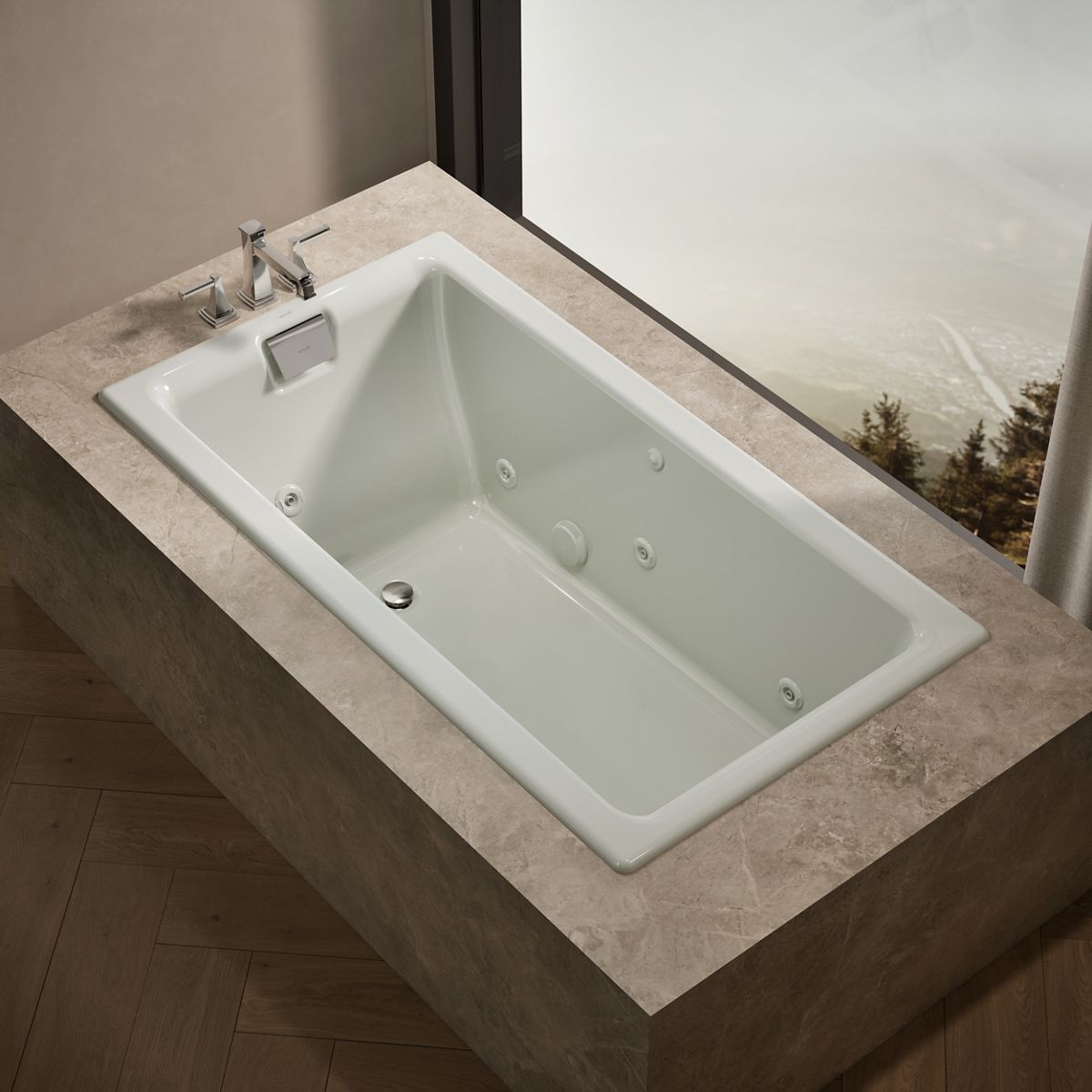 Tea-for-Two® 66" x 36" drop-in/undermount whirlpool bath