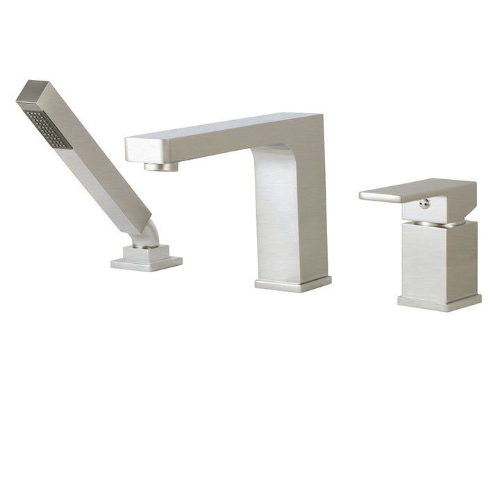 3-piece deckmount tub filler with handshower