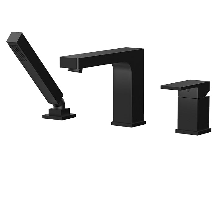 3-piece deckmount tub filler with handshower