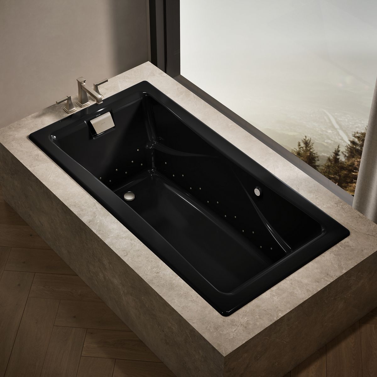 Tea-for-Two® 71-3/4" x 36" drop-in Heated BubbleMassage™ air bath