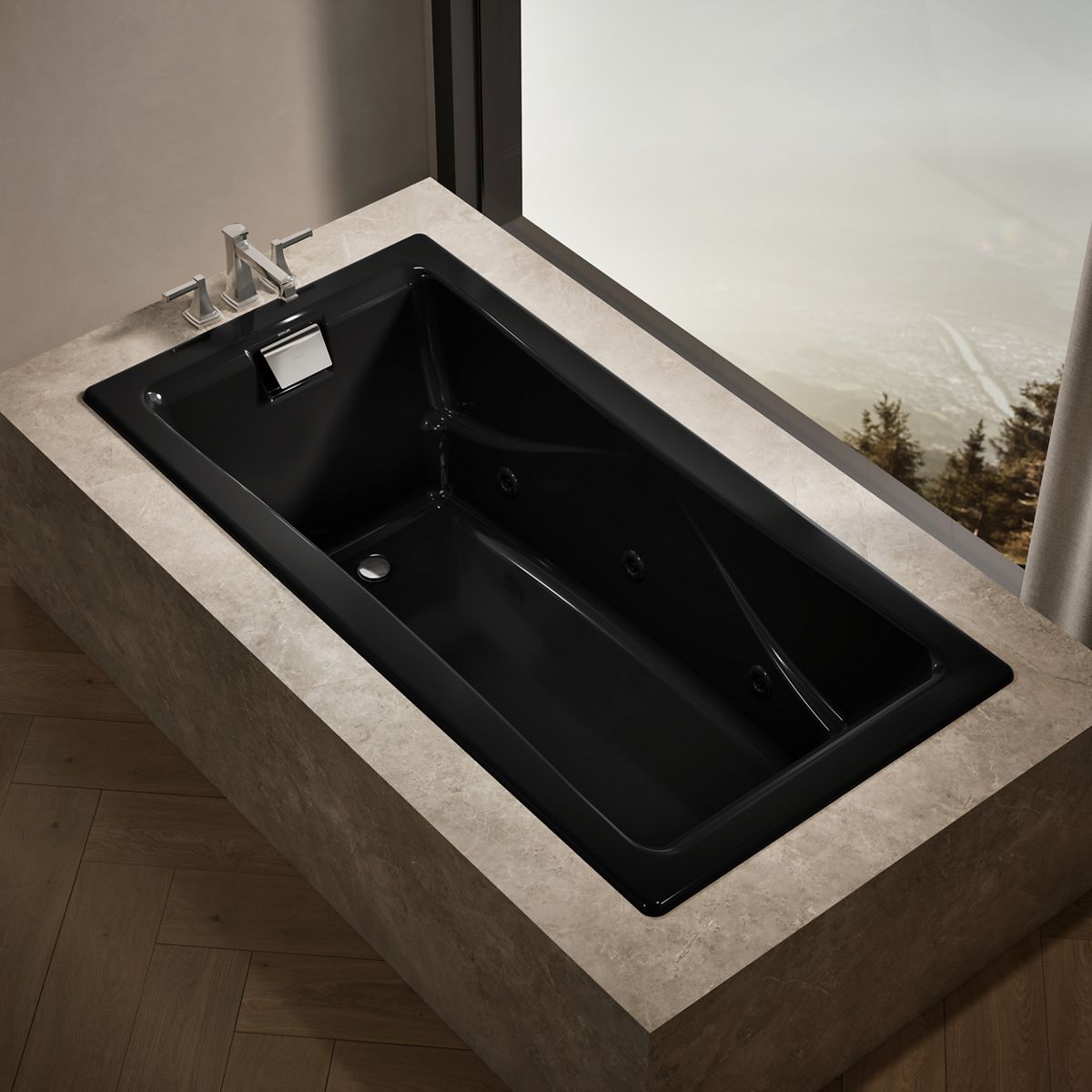 Tea-for-Two® 71-3/4" x 36" drop-in/undermount whirlpool bath