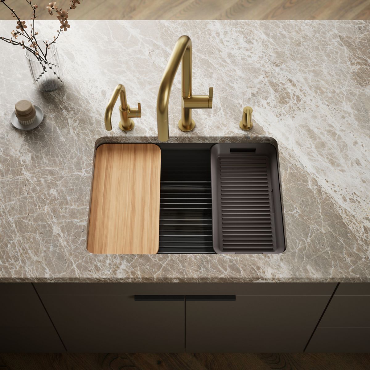 Riverby® 27" undermount single-bowl workstation kitchen sink