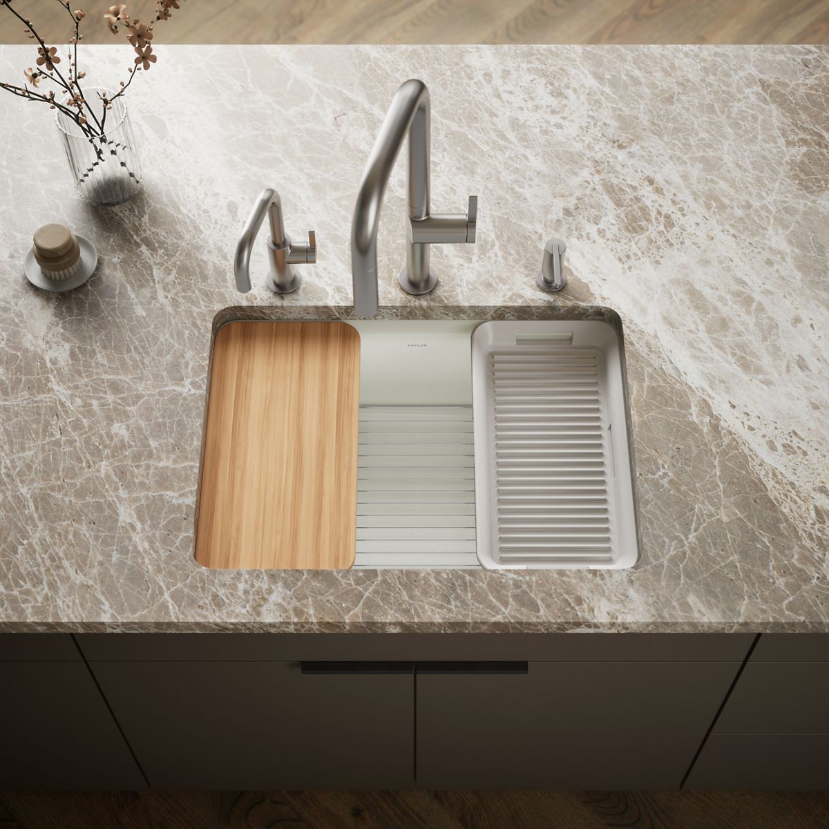 Riverby® 27" undermount single-bowl workstation kitchen sink
