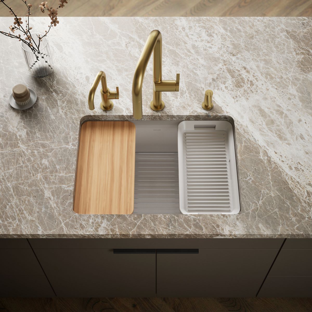 Riverby® 27" undermount single-bowl workstation kitchen sink