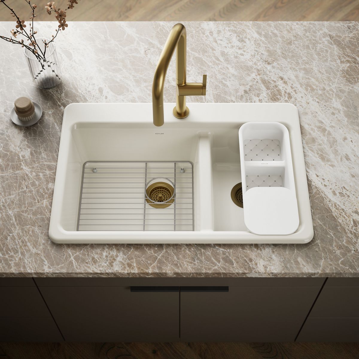 Riverby® 33" top-mount double-bowl workstation kitchen sink