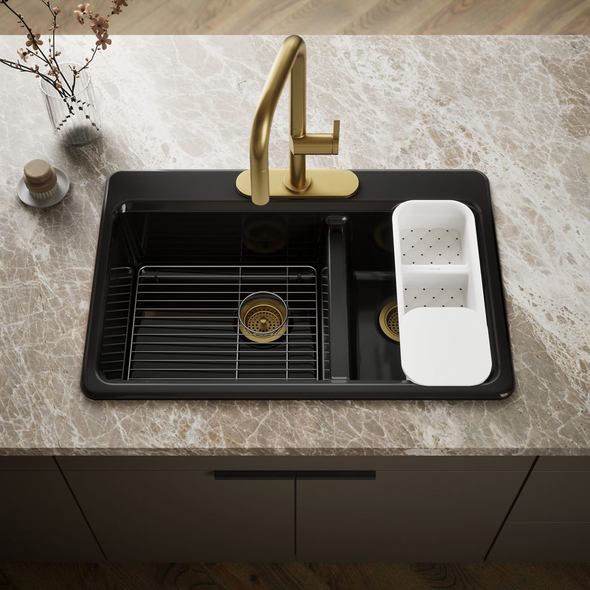 Riverby® 33" top-mount double-bowl workstation kitchen sink