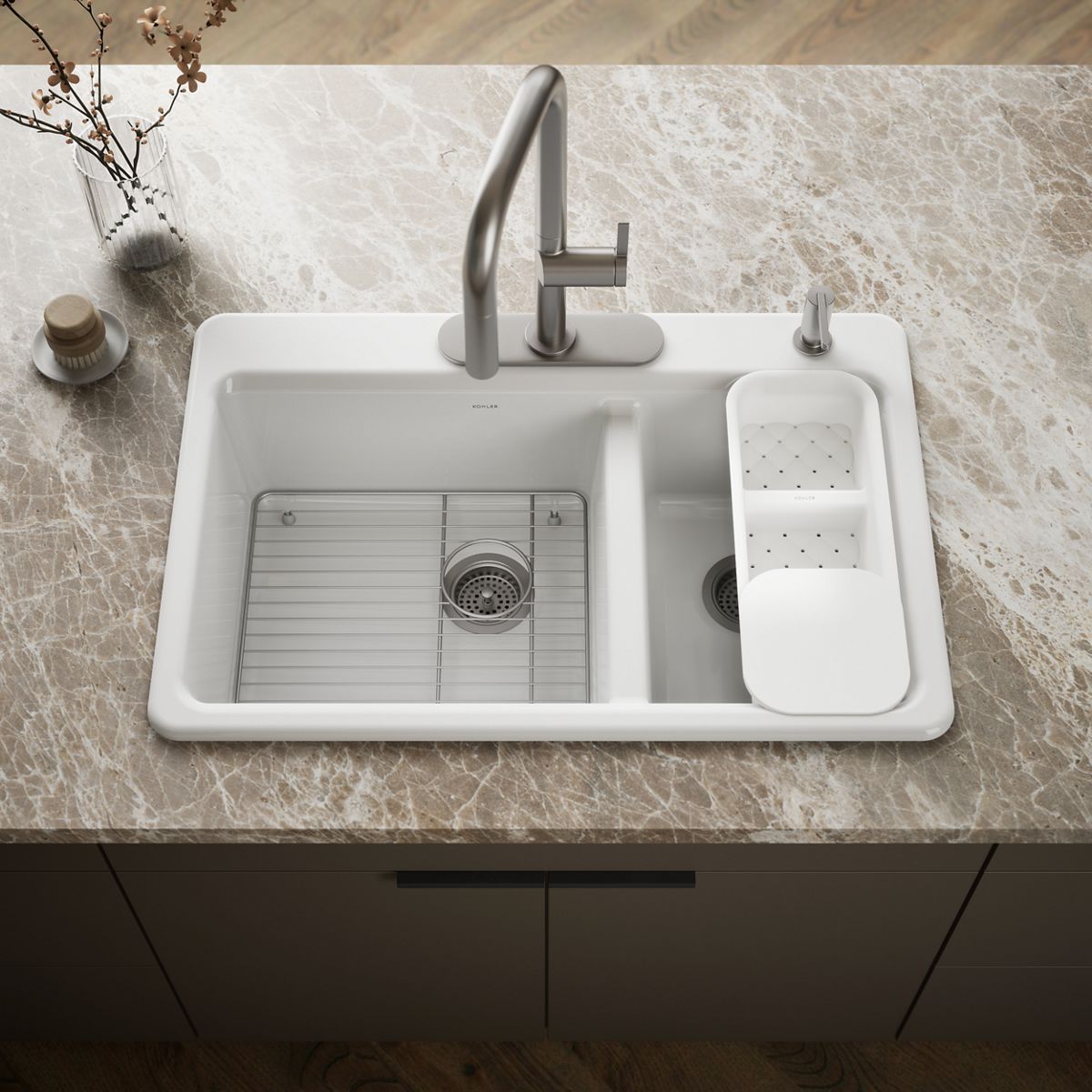 Riverby® 33" top-mount double-bowl workstation kitchen sink
