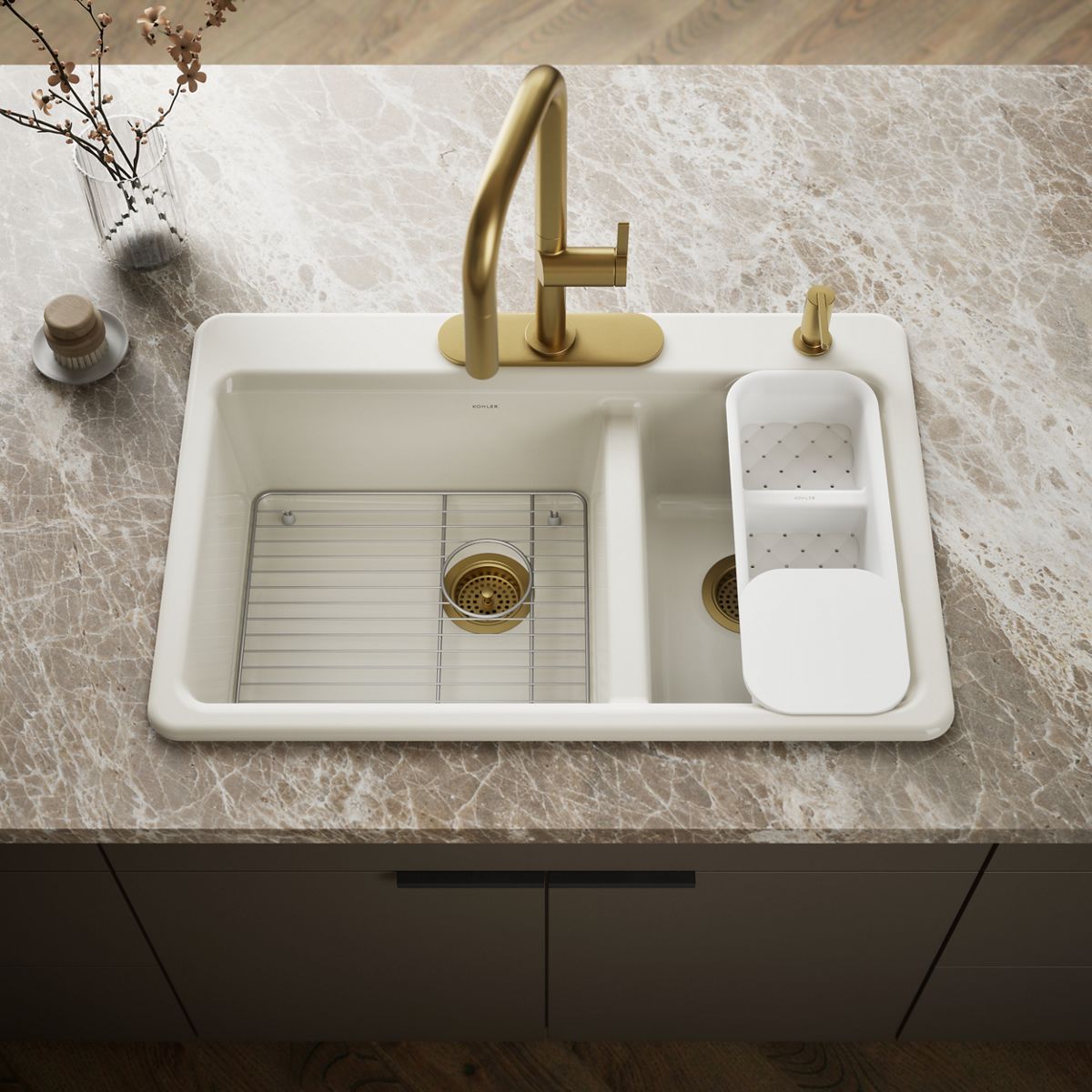 Riverby® 33" top-mount double-bowl workstation kitchen sink