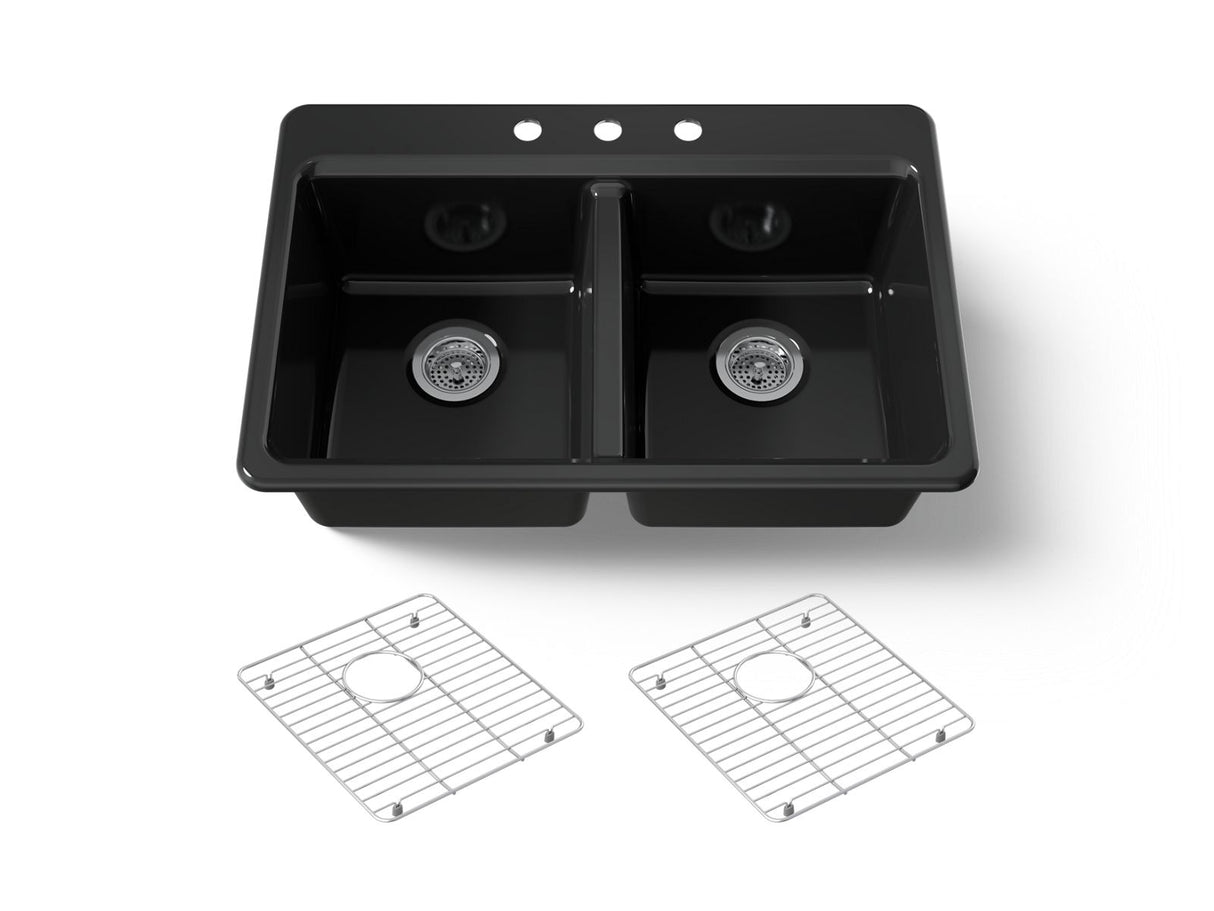 Riverby® 33" top-mount double-bowl kitchen sink