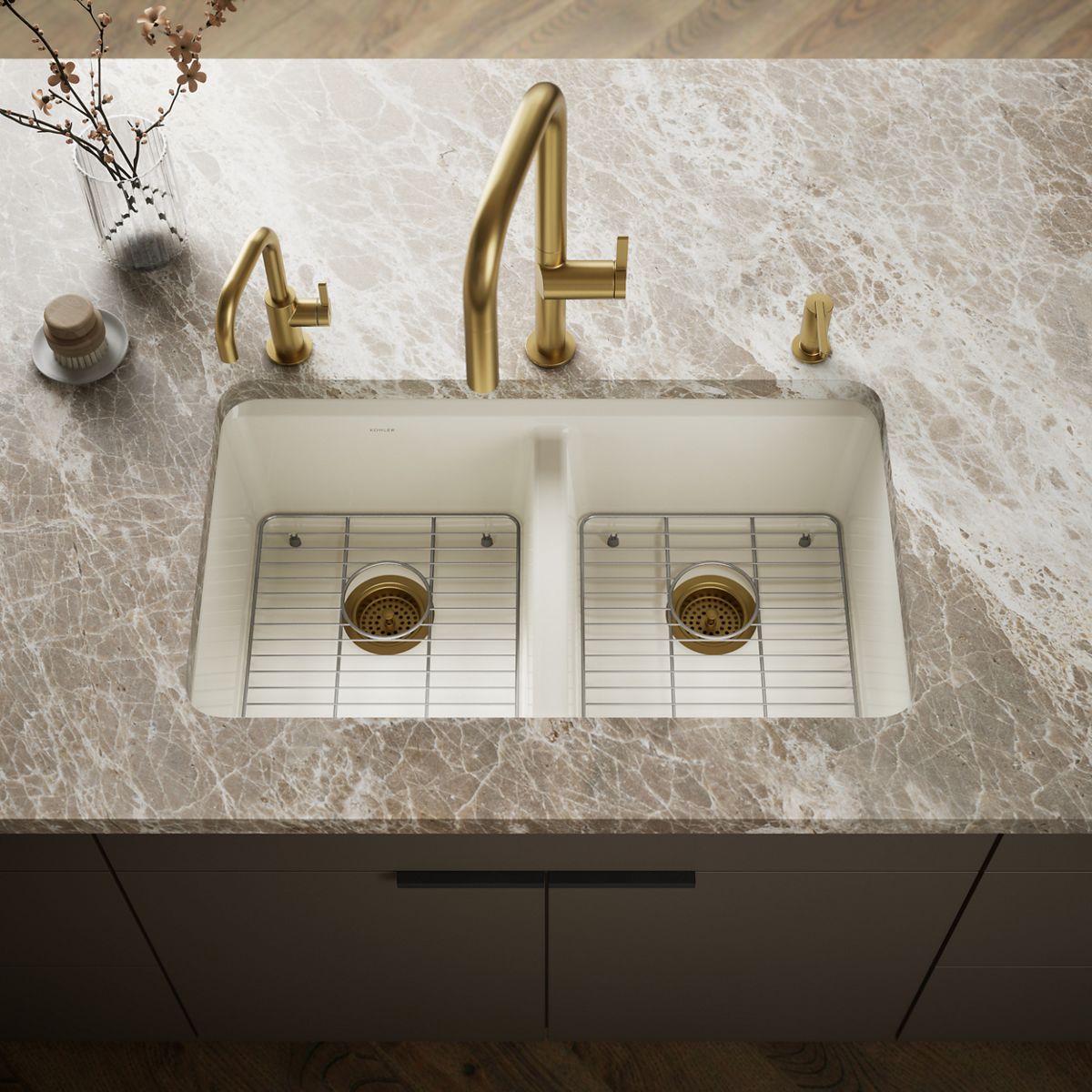 Riverby® 33" undermount double-bowl kitchen sink