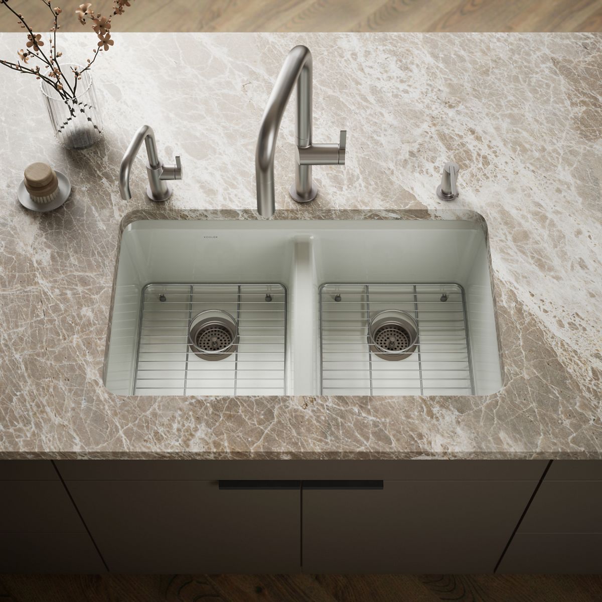 Riverby® 33" undermount double-bowl kitchen sink