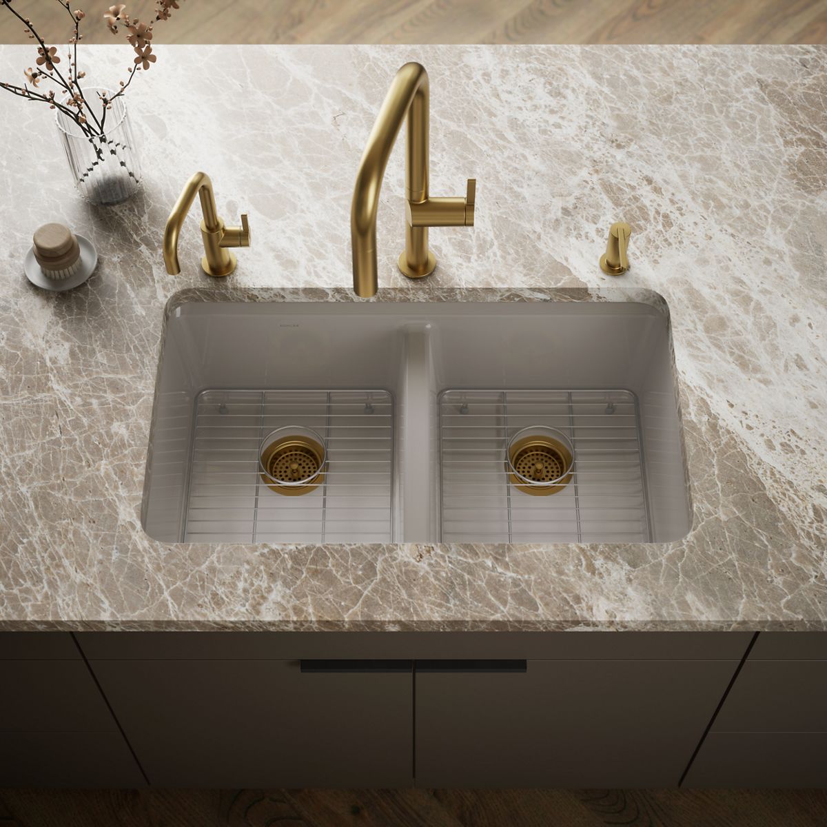Riverby® 33" undermount double-bowl kitchen sink