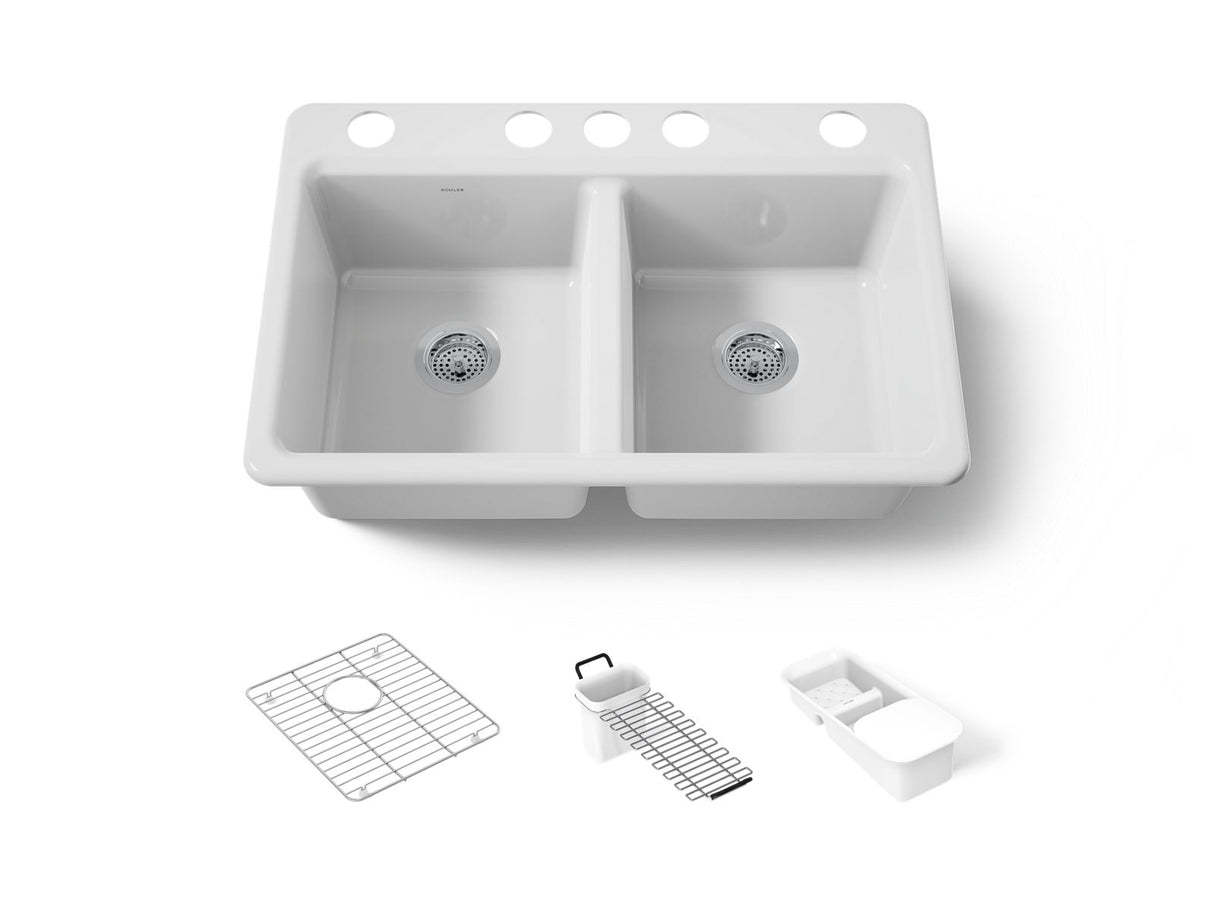 Riverby® 33" undermount double-bowl workstation kitchen sink
