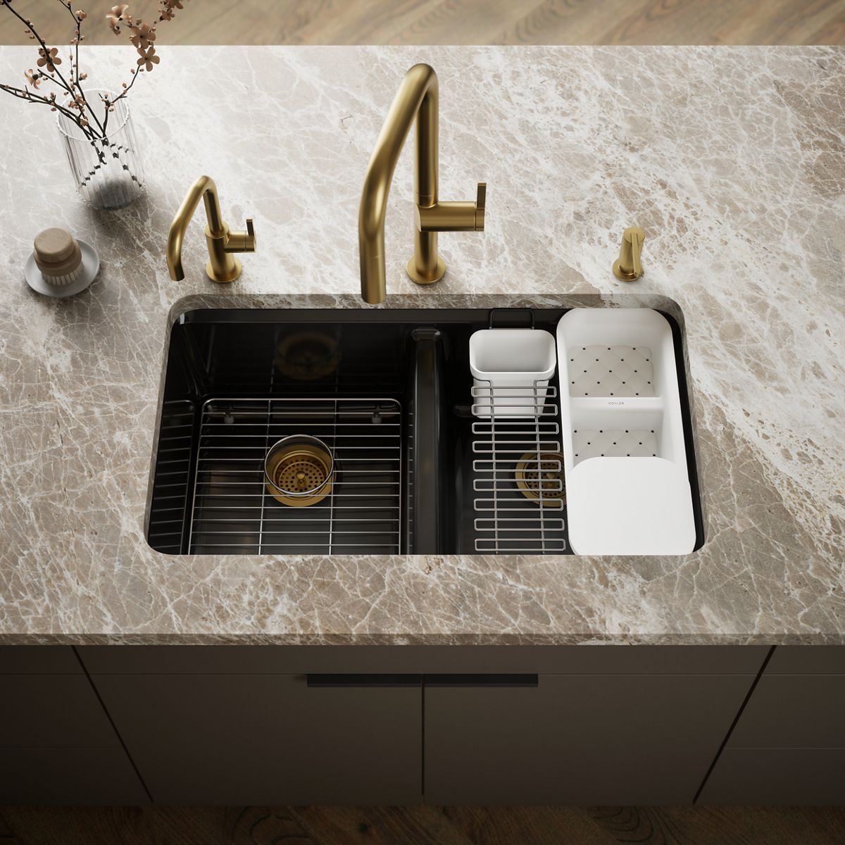 Riverby® 33" undermount double-bowl workstation kitchen sink