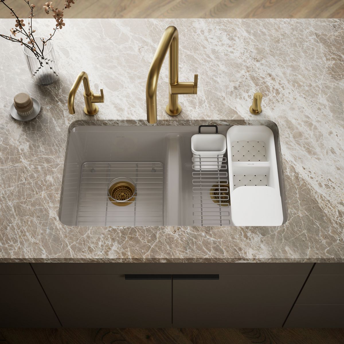 Riverby® 33" undermount double-bowl workstation kitchen sink