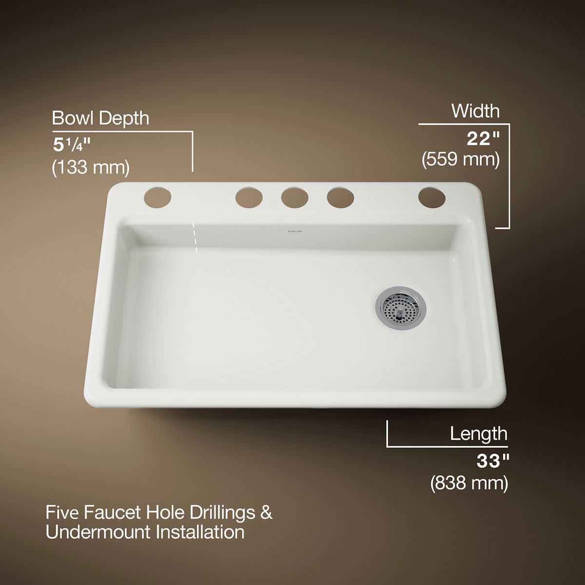 Riverby® 33" undermount single-bowl kitchen sink
