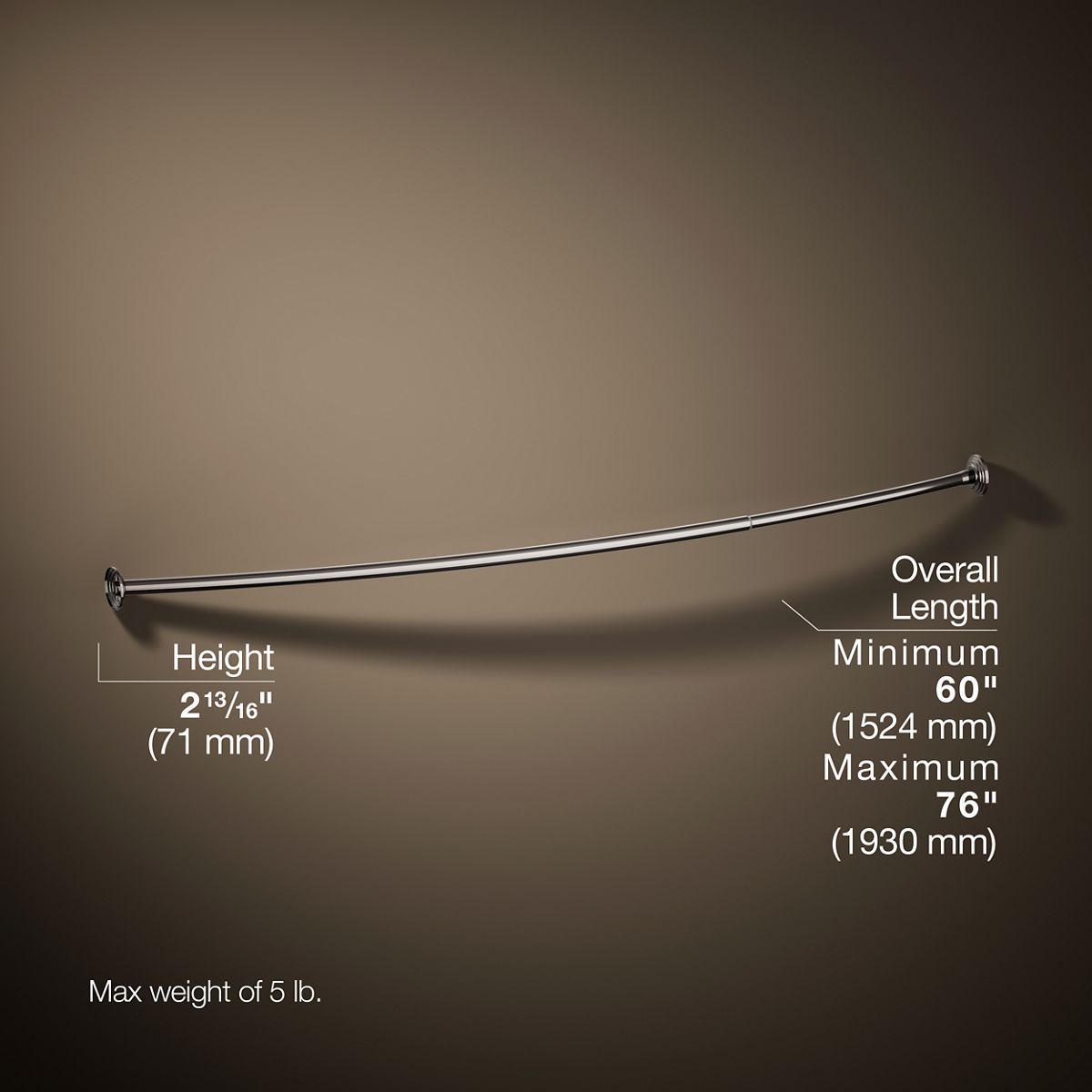 Expanse® Curved shower rod
