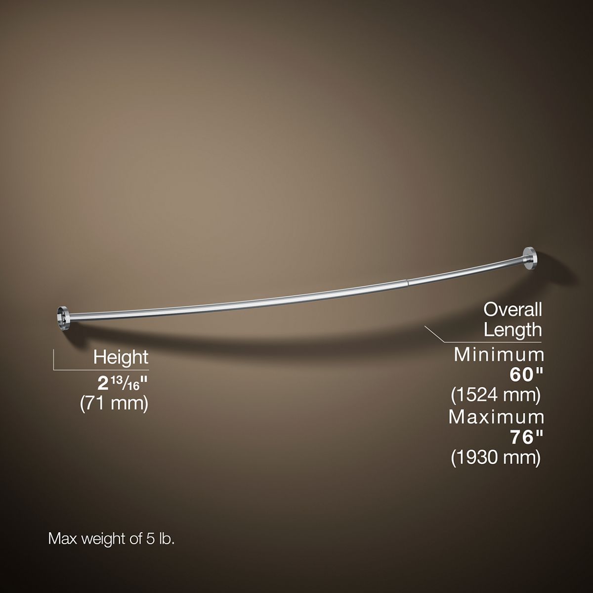 Expanse® Curved shower rod