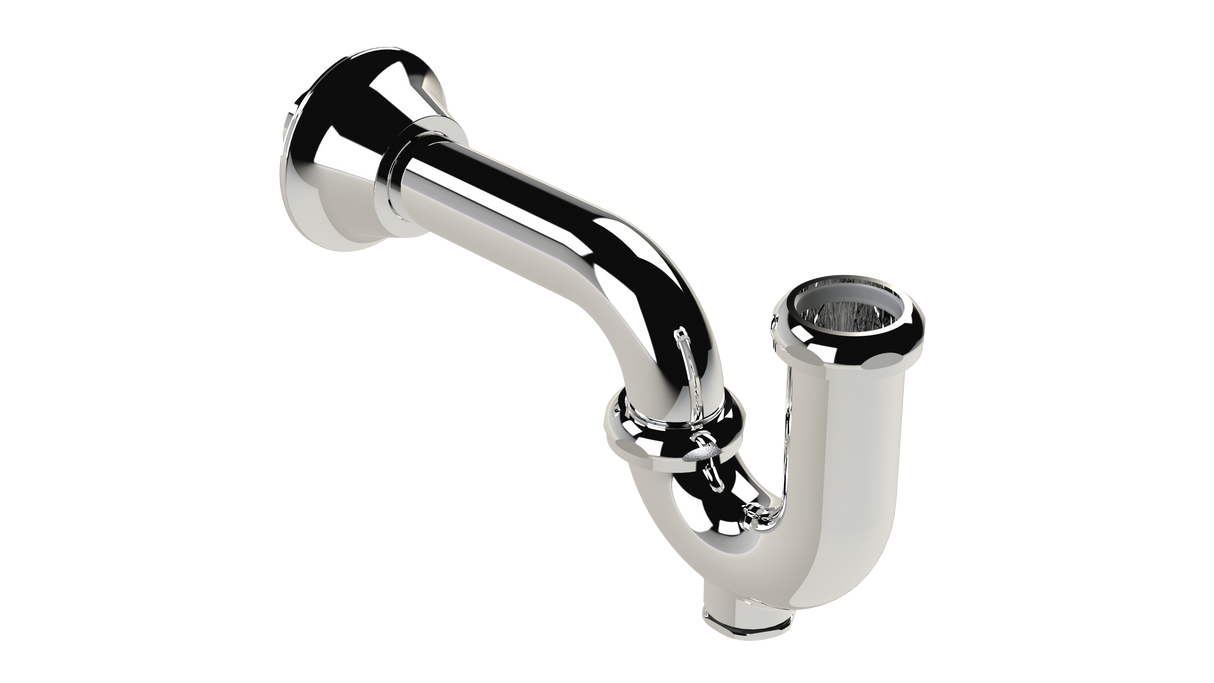 Cast P-Trap with 12" Wall Bend and Cleanout (95)