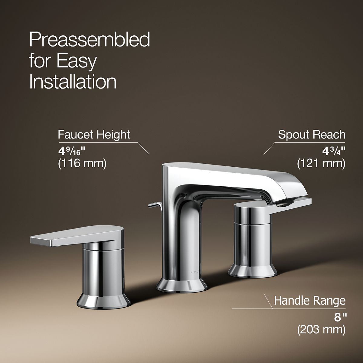 Hint® Widespread bathroom sink faucet, 1.2 gpm