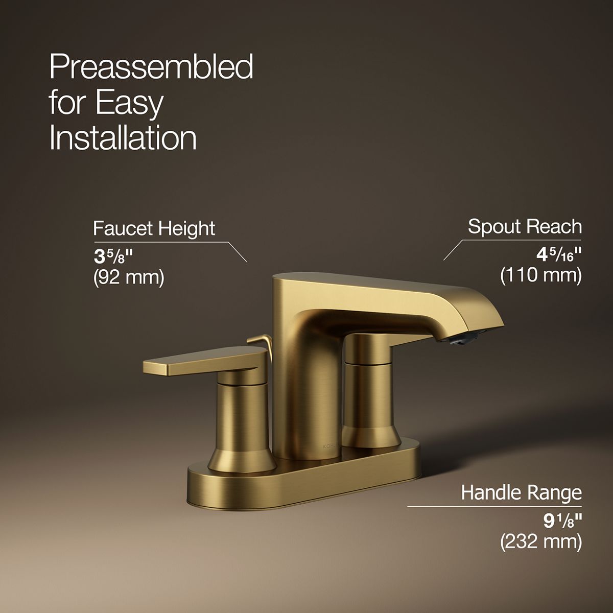 Hint® Centerset bathroom sink faucet, 1.2 gpm