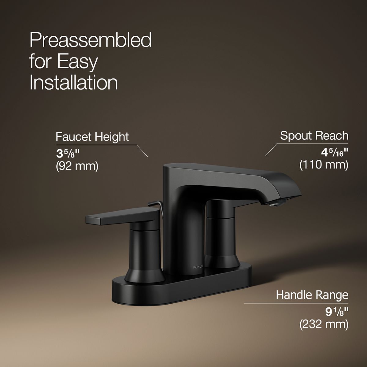 Hint® Centerset bathroom sink faucet, 1.2 gpm