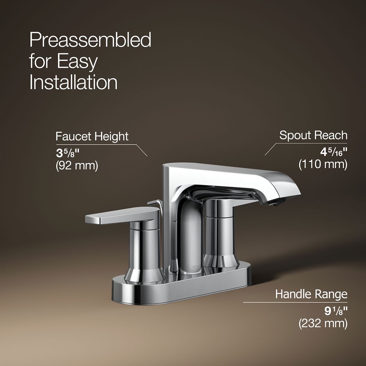 Hint® Centerset bathroom sink faucet, 1.2 gpm