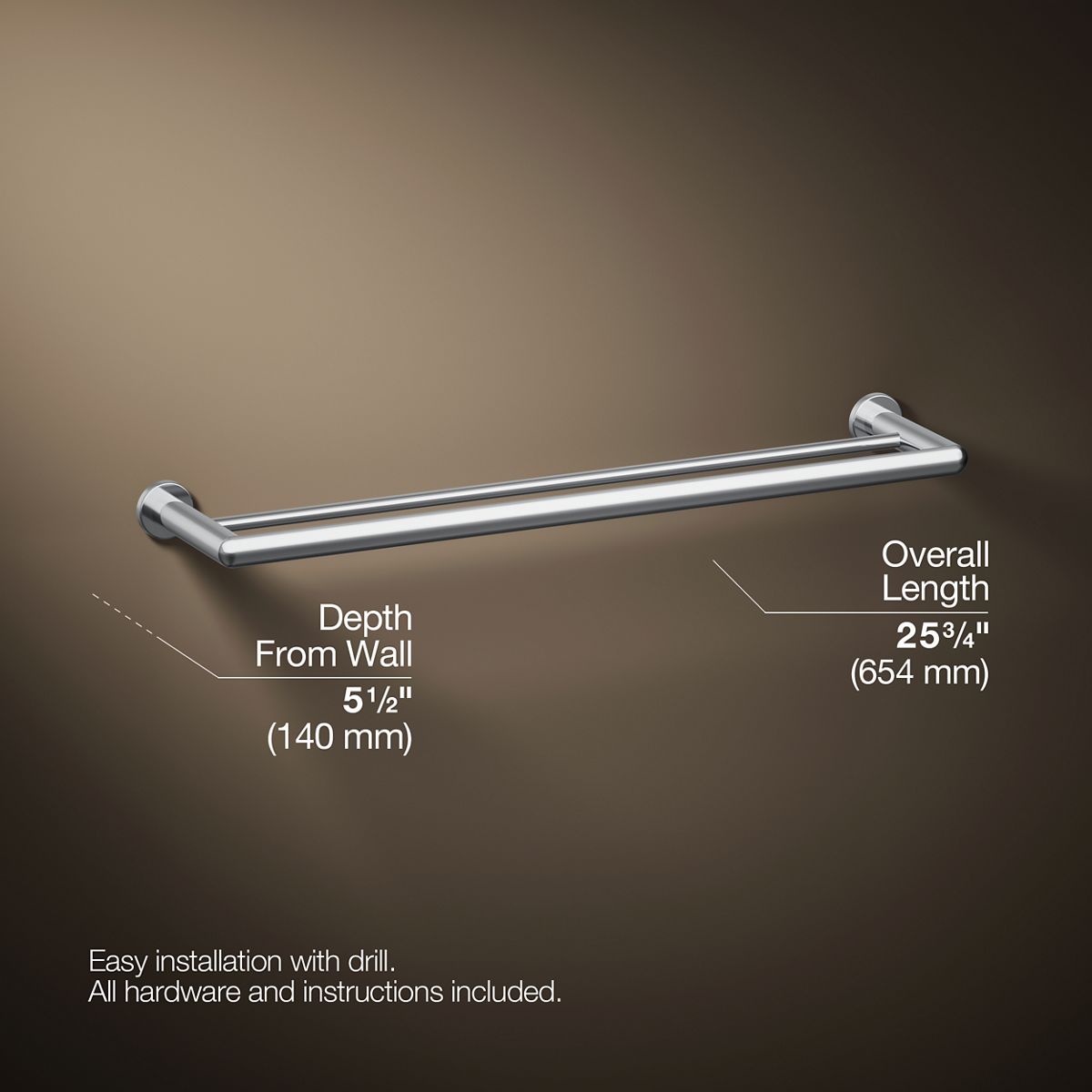 Kumin™ 24" double towel bar