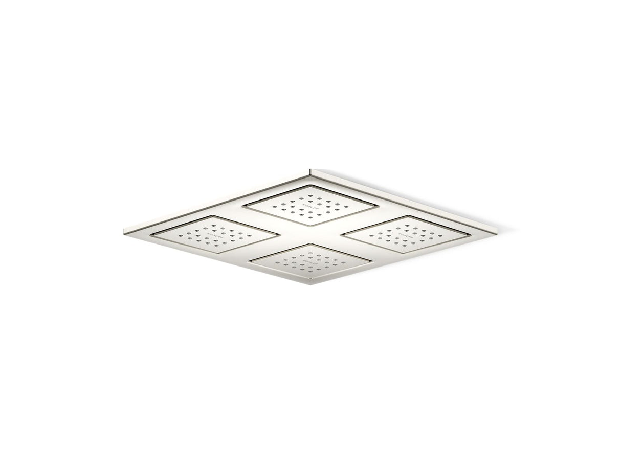 WaterTile® Rain Overhead shower panel with four 22-nozzle sprayheads