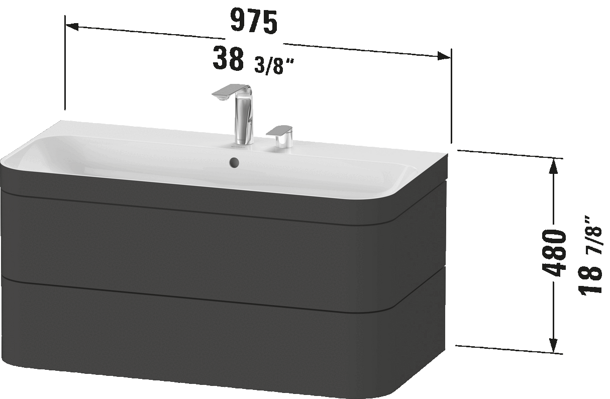 Happy D.2 Plus c-bonded Vanity