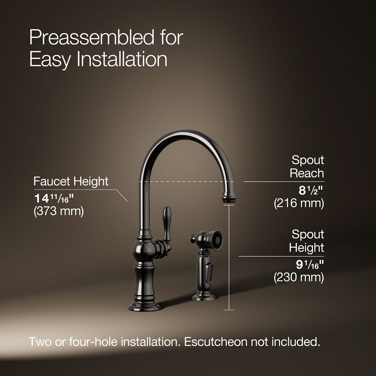 Artifacts® Single-handle kitchen sink faucet with two-function sprayhead