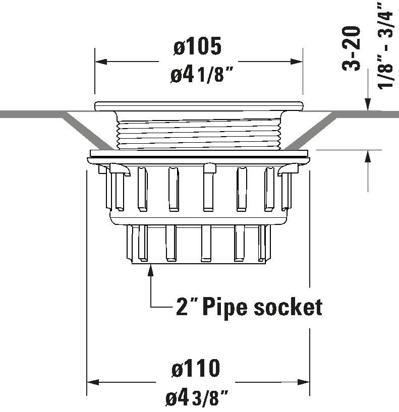 Duravit Universal Shower Drain 792920, Vertical Outlet - image 6