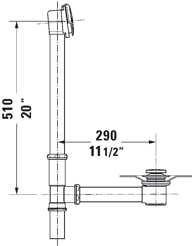 Duravit Universal Tub Waste & Overflow 792829, ADA - image 6
