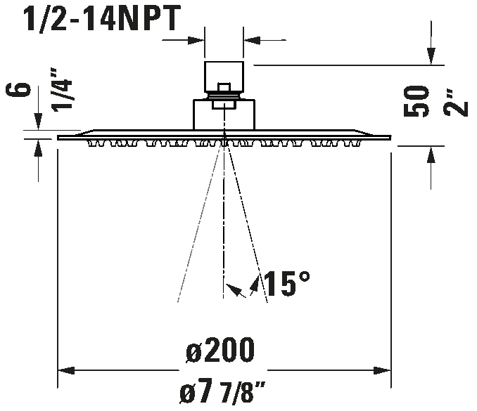 Showerhead 1jet 200
