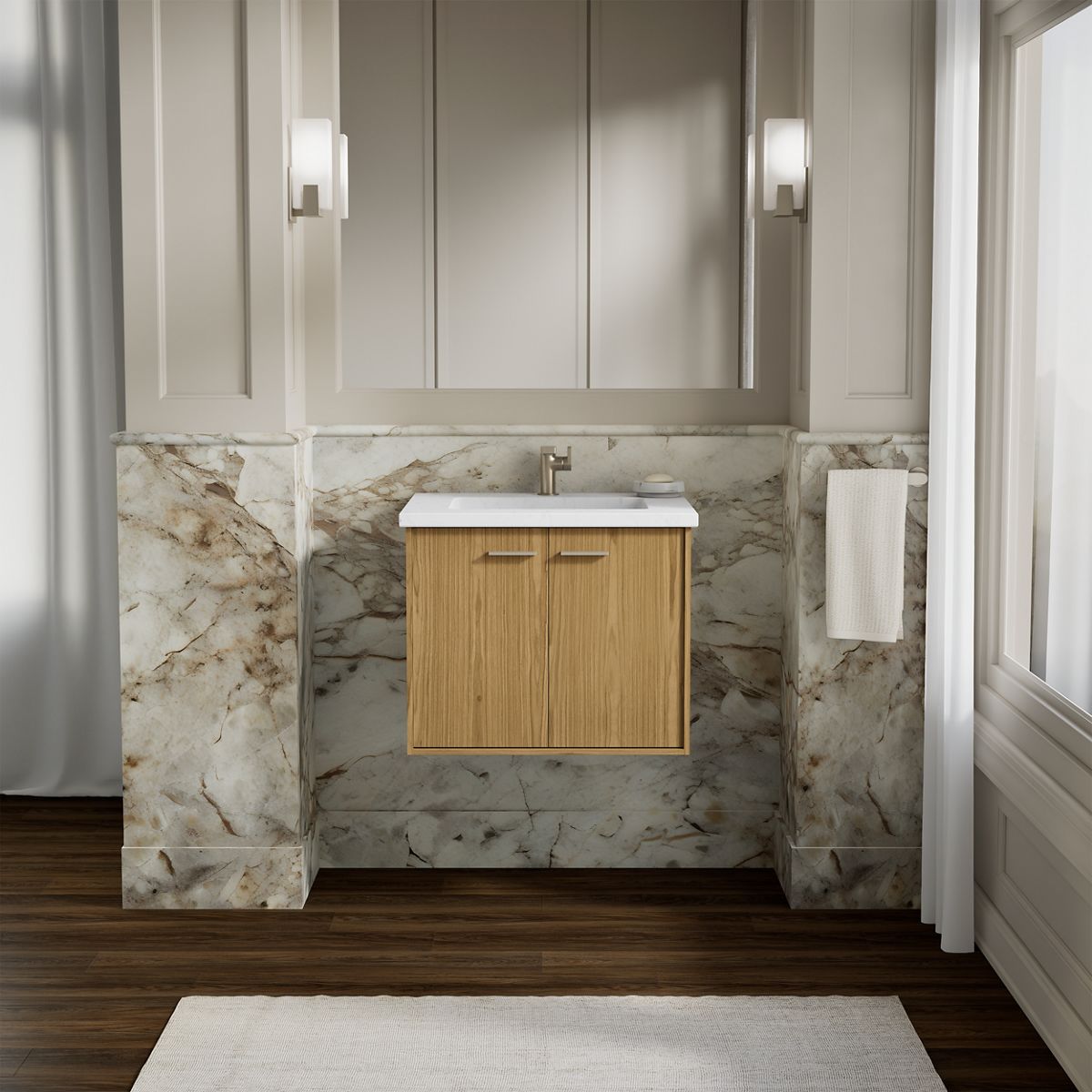 Jute® 24" wall-hung bathroom vanity cabinet
