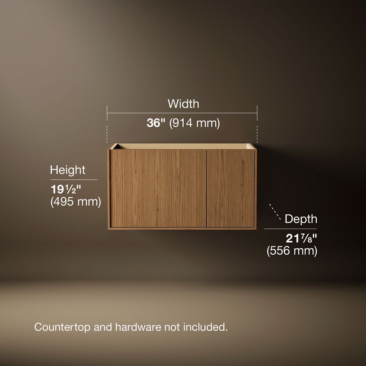 Jute® 36" wall-hung bathroom vanity cabinet