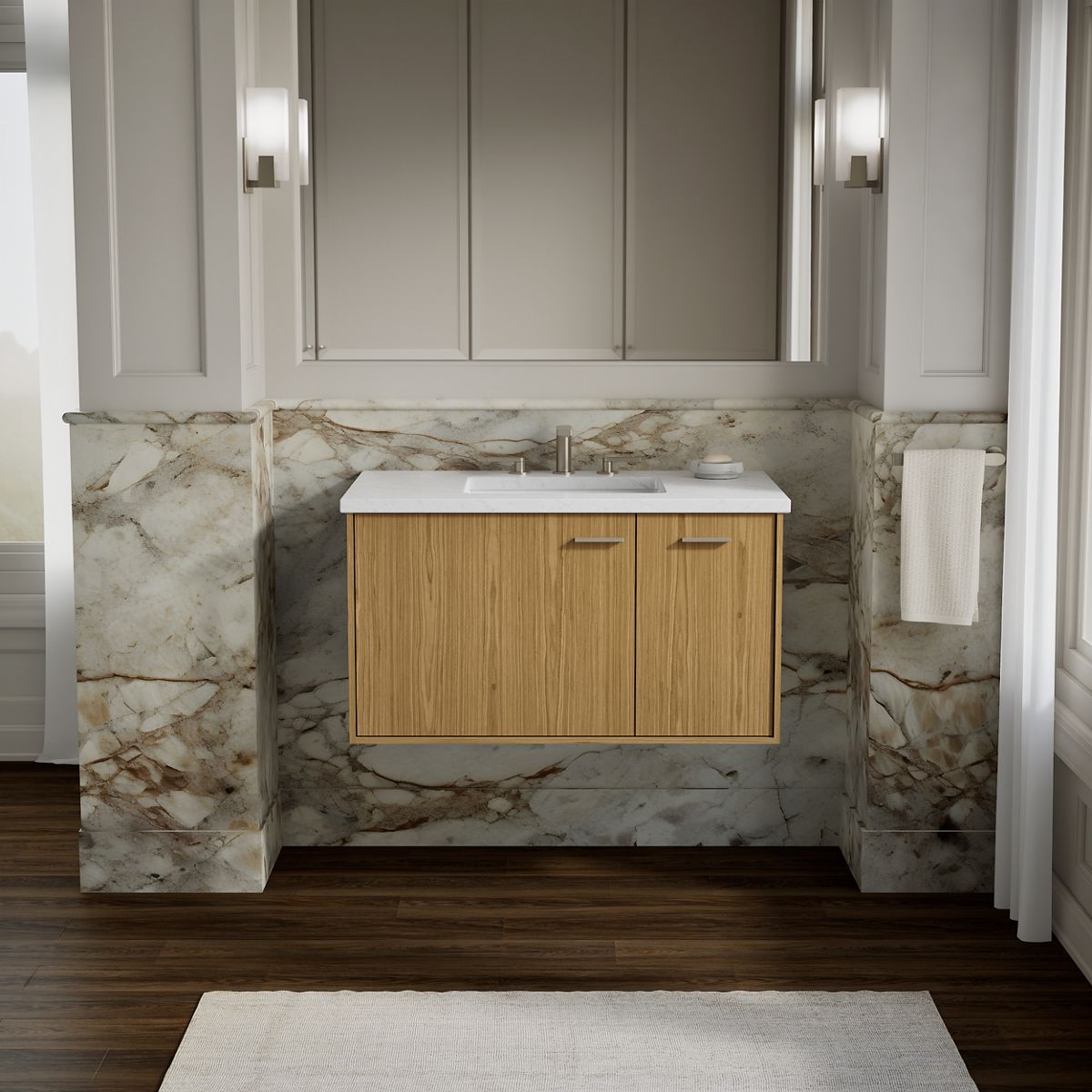 Jute® 36" wall-hung bathroom vanity cabinet