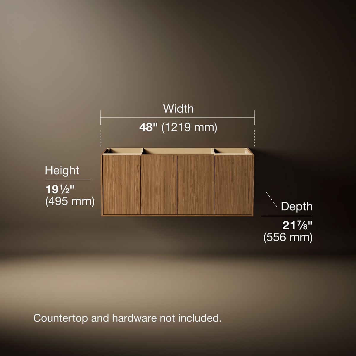 Jute® 48" wall-hung bathroom vanity cabinet