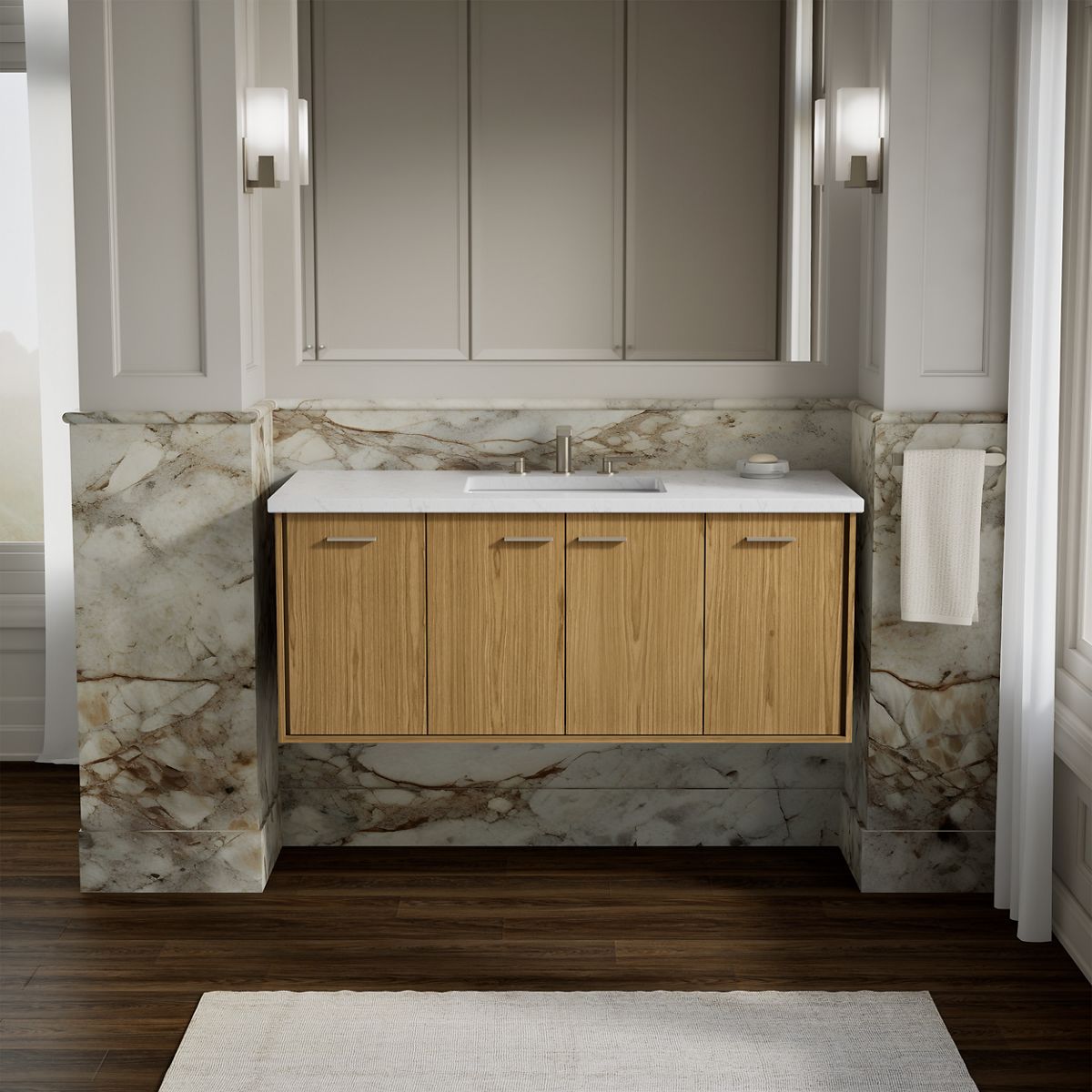 Jute® 48" wall-hung bathroom vanity cabinet