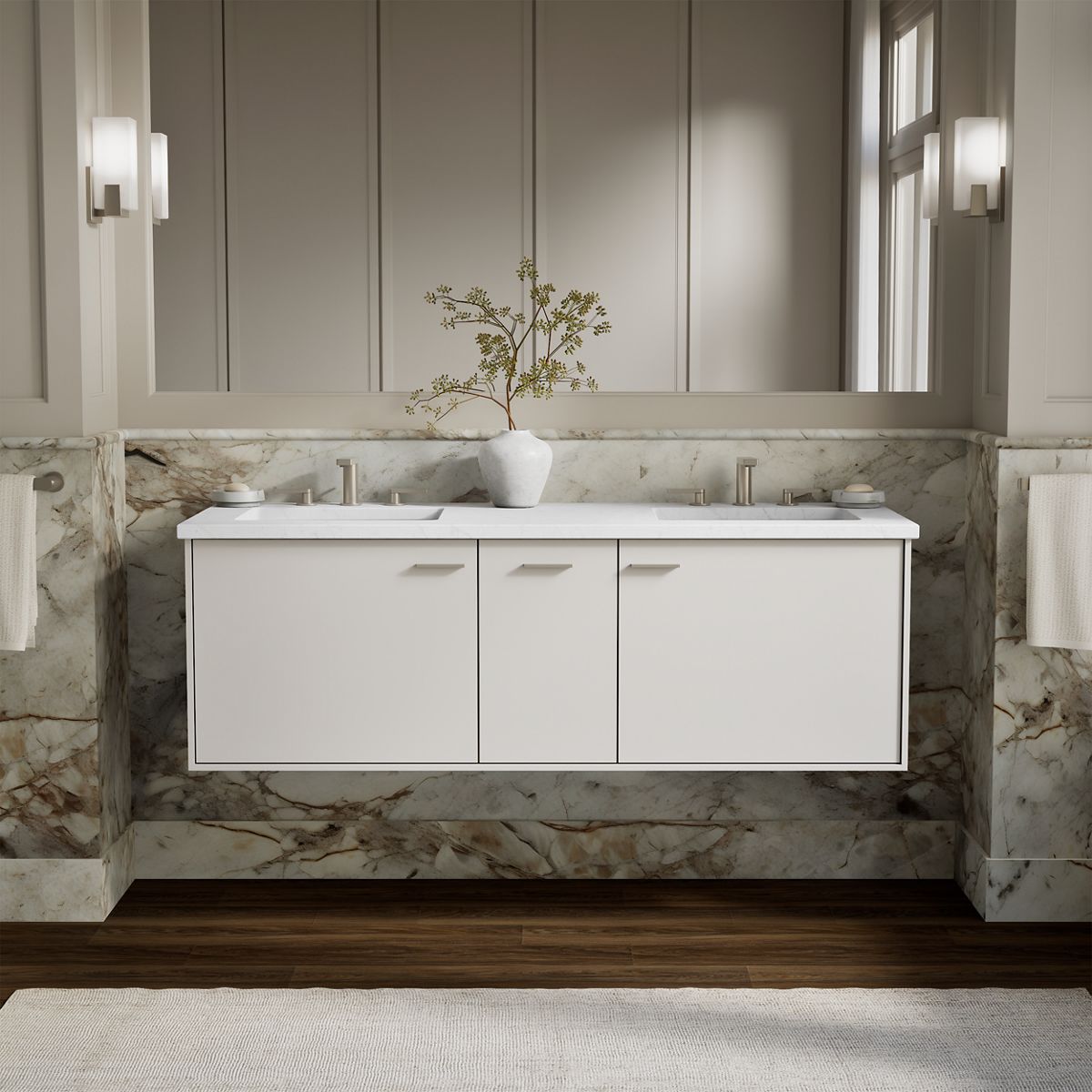Jute® 60" wall-hung bathroom vanity cabinet