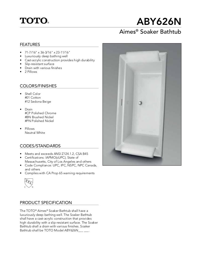Aimes Soaker Bathtub