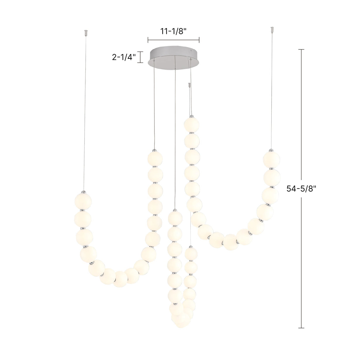Alora Akoya 54-in 3-Head Chandelier