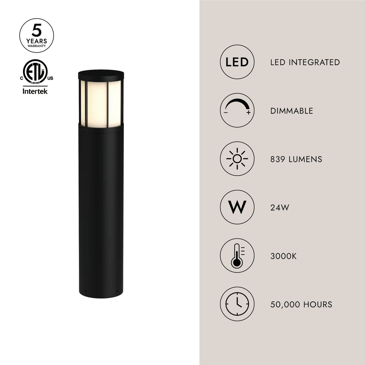 Kuzco Alden 31-in Exterior Bollard