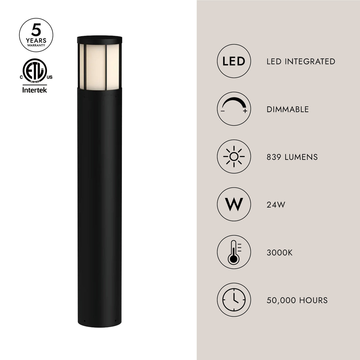 Kuzco Alden 41-in Exterior Bollard