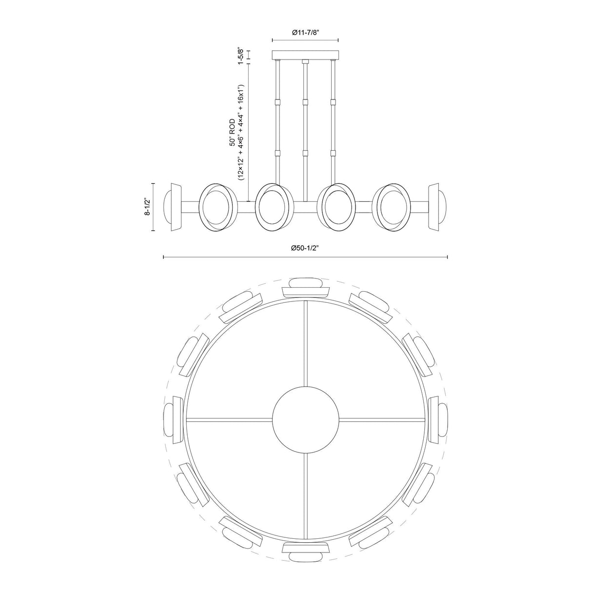 Alora Alonso 50-in Chandelier