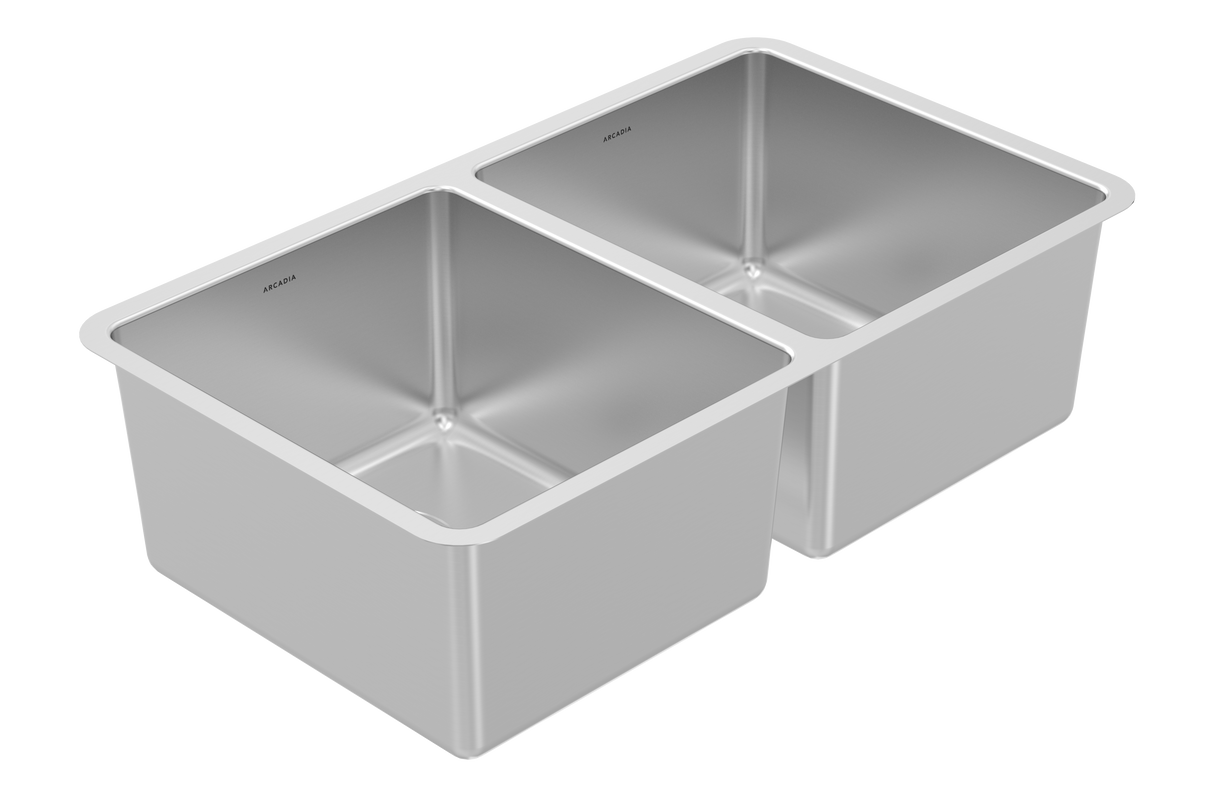 Arcadia U 32" 50/50 Double Sink - Undermount, 16 Gauge, R20, Single Box