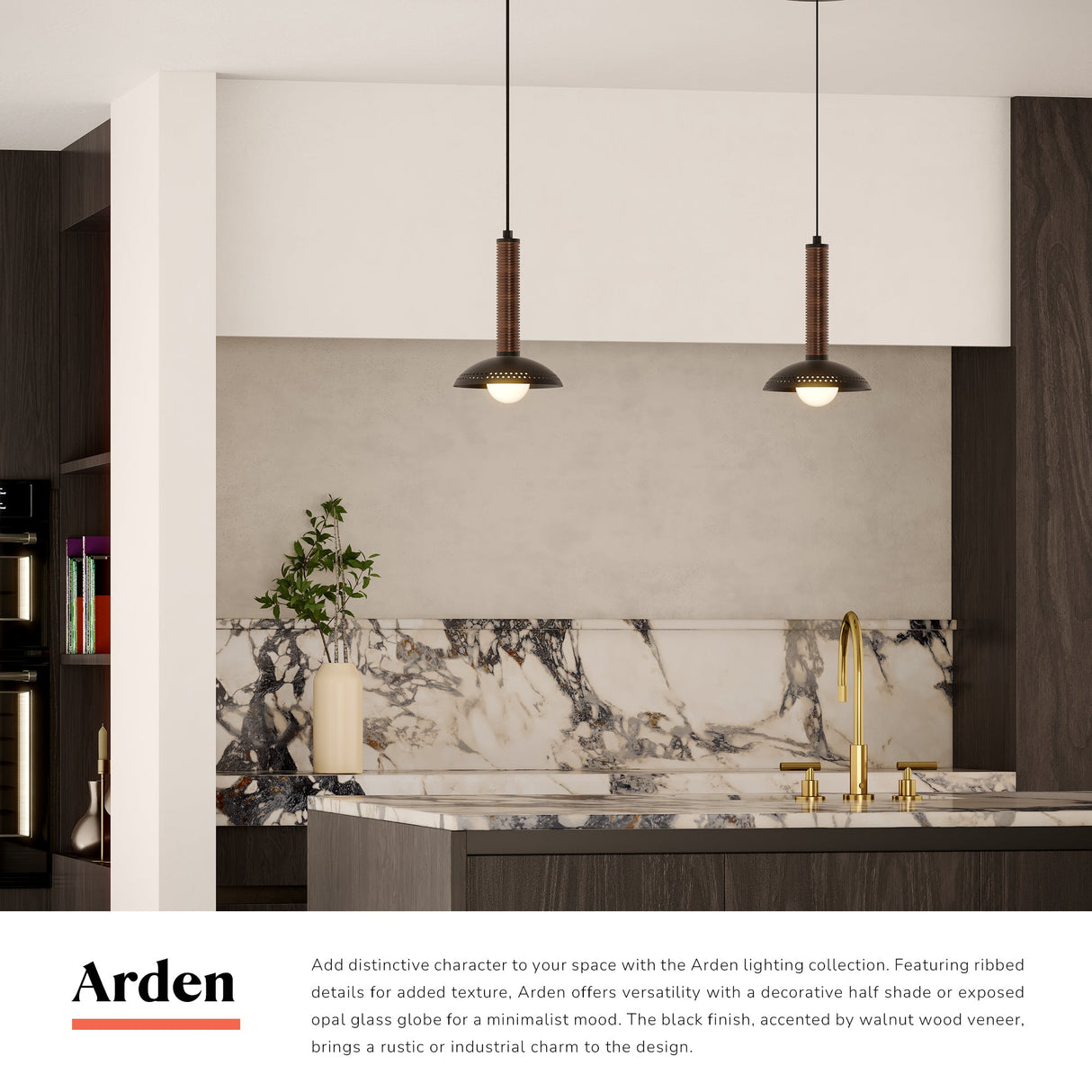 Alora Mood Arden 9-in (With Shade) Pendant