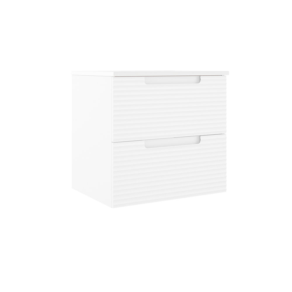 Coda Rippled 24″ Two Drawer Wall-Mounted Vanity